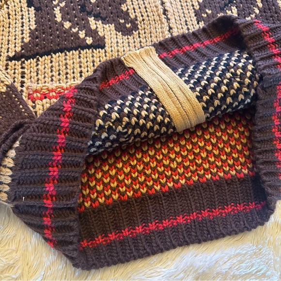 Western Design Rodeo Horse Cowichan Knit Traditional Zip Front Sweater - Picture 6 of 7